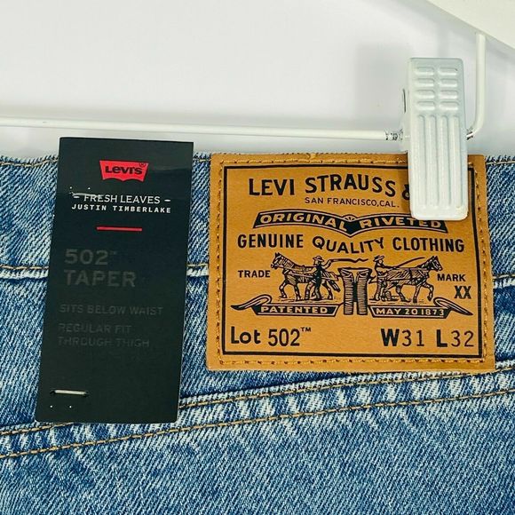 Levi's 502 Taper Distressed Jeans 31x32  NEW Justin Timberlake Fresh‎ Leaves - Picture 11 of 11